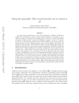 Doing the impossible: Why neural networks can be trained at all