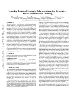 Learning Temporal Strategic Relationships using Generative Adversarial
  Imitation Learning