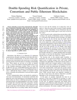 Double-Spending Risk Quantification in Private, Consortium and Public
  Ethereum Blockchains