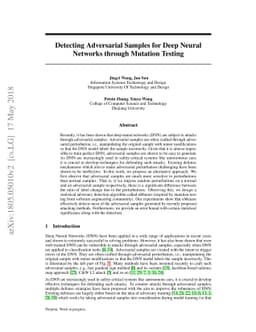 Detecting Adversarial Samples for Deep Neural Networks through Mutation
  Testing