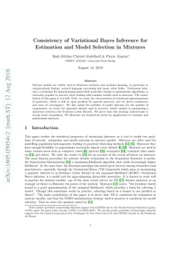 Consistency of Variational Bayes Inference for Estimation and Model
  Selection in Mixtures