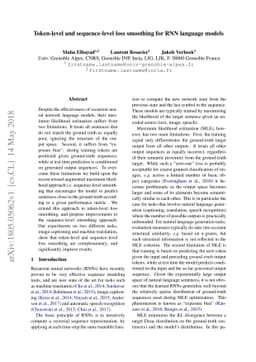 Token-level and sequence-level loss smoothing for RNN language models