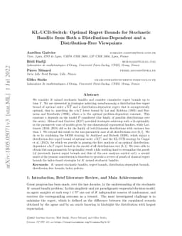 KL-UCB-switch: optimal regret bounds for stochastic bandits from both a
  distribution-dependent and a distribution-free viewpoints