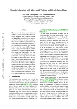 Domain Adaptation with Adversarial Training and Graph Embeddings