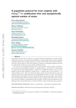 A population protocol for exact majority with $O(\log^{5/3} n)$
  stabilization time and asymptotically optimal number of states