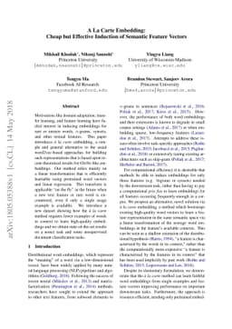 A La Carte Embedding: Cheap but Effective Induction of Semantic Feature
  Vectors