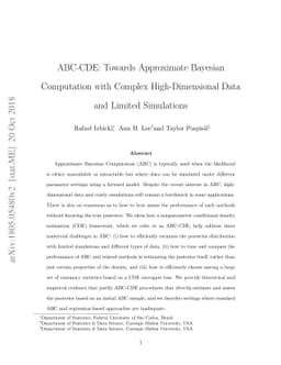ABC-CDE: Towards Approximate Bayesian Computation with Complex
  High-Dimensional Data and Limited Simulations