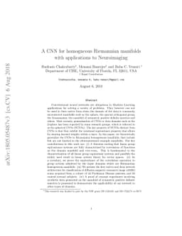 A CNN for homogneous Riemannian manifolds with applications to
  Neuroimaging