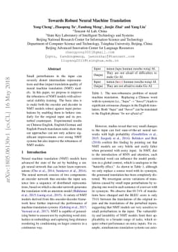 Towards Robust Neural Machine Translation
