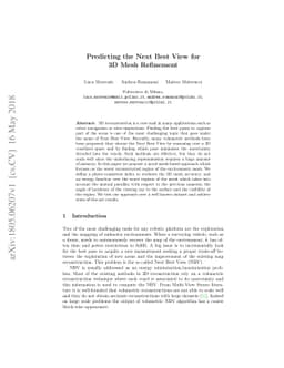 Predicting the Next Best View for 3D Mesh Refinement