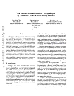 Task Agnostic Robust Learning on Corrupt Outputs by Correlation-Guided
  Mixture Density Networks