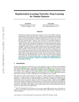 Regularization Learning Networks: Deep Learning for Tabular Datasets
