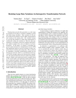 Resisting Large Data Variations via Introspective Transformation Network