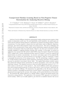 Unsupervised Machine Learning Based on Non-Negative Tensor Factorization
  for Analyzing Reactive-Mixing