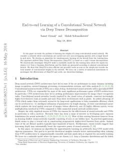 End-to-end Learning of a Convolutional Neural Network via Deep Tensor
  Decomposition
