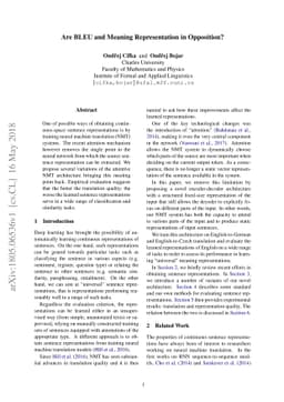 Are BLEU and Meaning Representation in Opposition?