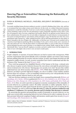 Dancing Pigs or Externalities? Measuring the Rationality of Security
  Decisions