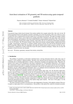 Joint direct estimation of 3D geometry and 3D motion using spatio
  temporal gradients