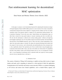 Fast reinforcement learning for decentralized MAC optimization