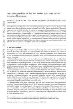 Practical Algorithms for STV and Ranked Pairs with Parallel Universes
  Tiebreaking
