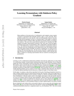Learning Permutations with Sinkhorn Policy Gradient
