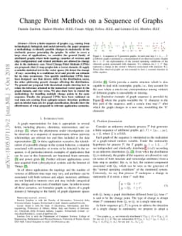 Change Point Methods on a Sequence of Graphs