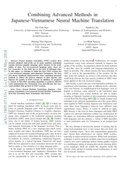 Combining Advanced Methods in Japanese-Vietnamese Neural Machine
  Translation