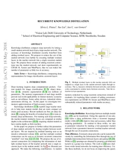 Recurrent knowledge distillation