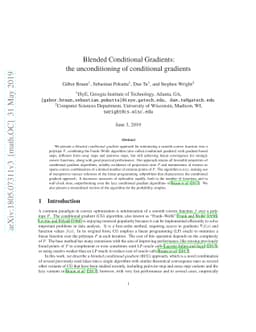 Blended Conditional Gradients: the unconditioning of conditional gradients