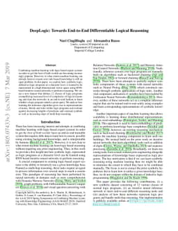 DeepLogic: Towards End-to-End Differentiable Logical Reasoning