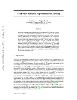 Multi-view Sentence Representation Learning