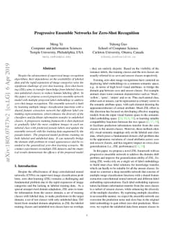 Progressive Ensemble Networks for Zero-Shot Recognition