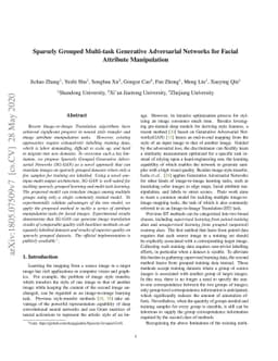 Sparsely Grouped Multi-task Generative Adversarial Networks for Facial
  Attribute Manipulation