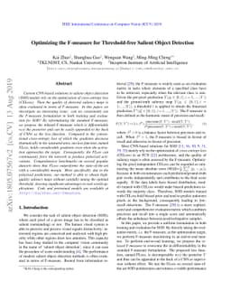 Optimizing the F-measure for Threshold-free Salient Object Detection