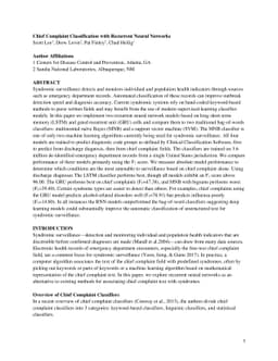 Chief complaint classification with recurrent neural networks
