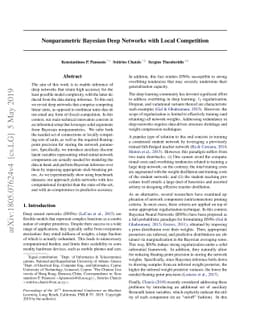 Nonparametric Bayesian Deep Networks with Local Competition