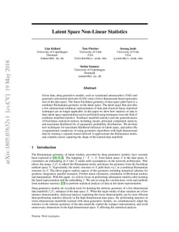 Latent Space Non-Linear Statistics