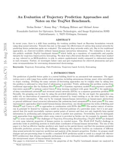 An Evaluation of Trajectory Prediction Approaches and Notes on the
  TrajNet Benchmark