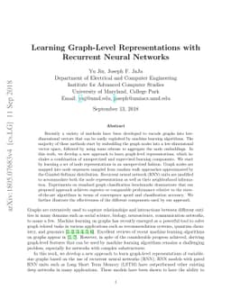 Learning Graph-Level Representations with Recurrent Neural Networks