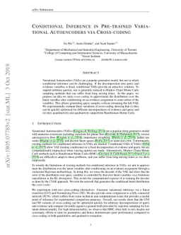 Conditional Inference in Pre-trained Variational Autoencoders via
  Cross-coding
