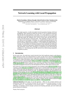 Network Learning with Local Propagation