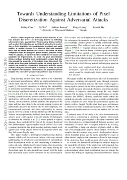 Towards Understanding Limitations of Pixel Discretization Against
  Adversarial Attacks