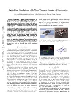 Optimizing Simulations with Noise-Tolerant Structured Exploration