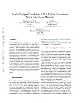 Parallel Transport Convolution: A New Tool for Convolutional Neural
  Networks on Manifolds