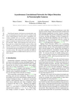 Asynchronous Convolutional Networks for Object Detection in Neuromorphic
  Cameras