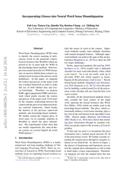 Incorporating Glosses into Neural Word Sense Disambiguation