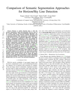 Comparison of Semantic Segmentation Approaches for Horizon/Sky Line
  Detection