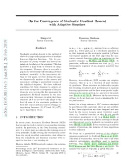 On the Convergence of Stochastic Gradient Descent with Adaptive
  Stepsizes