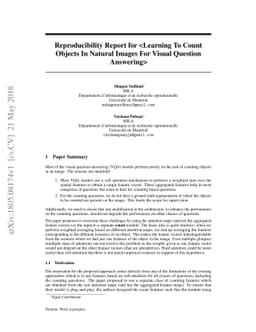 Reproducibility Report for "Learning To Count Objects In Natural Images
  For Visual Question Answering"
