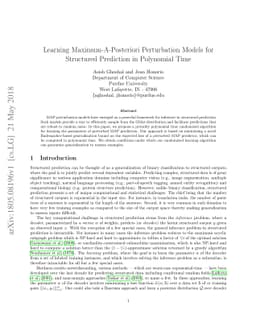 Learning Maximum-A-Posteriori Perturbation Models for Structured
  Prediction in Polynomial Time